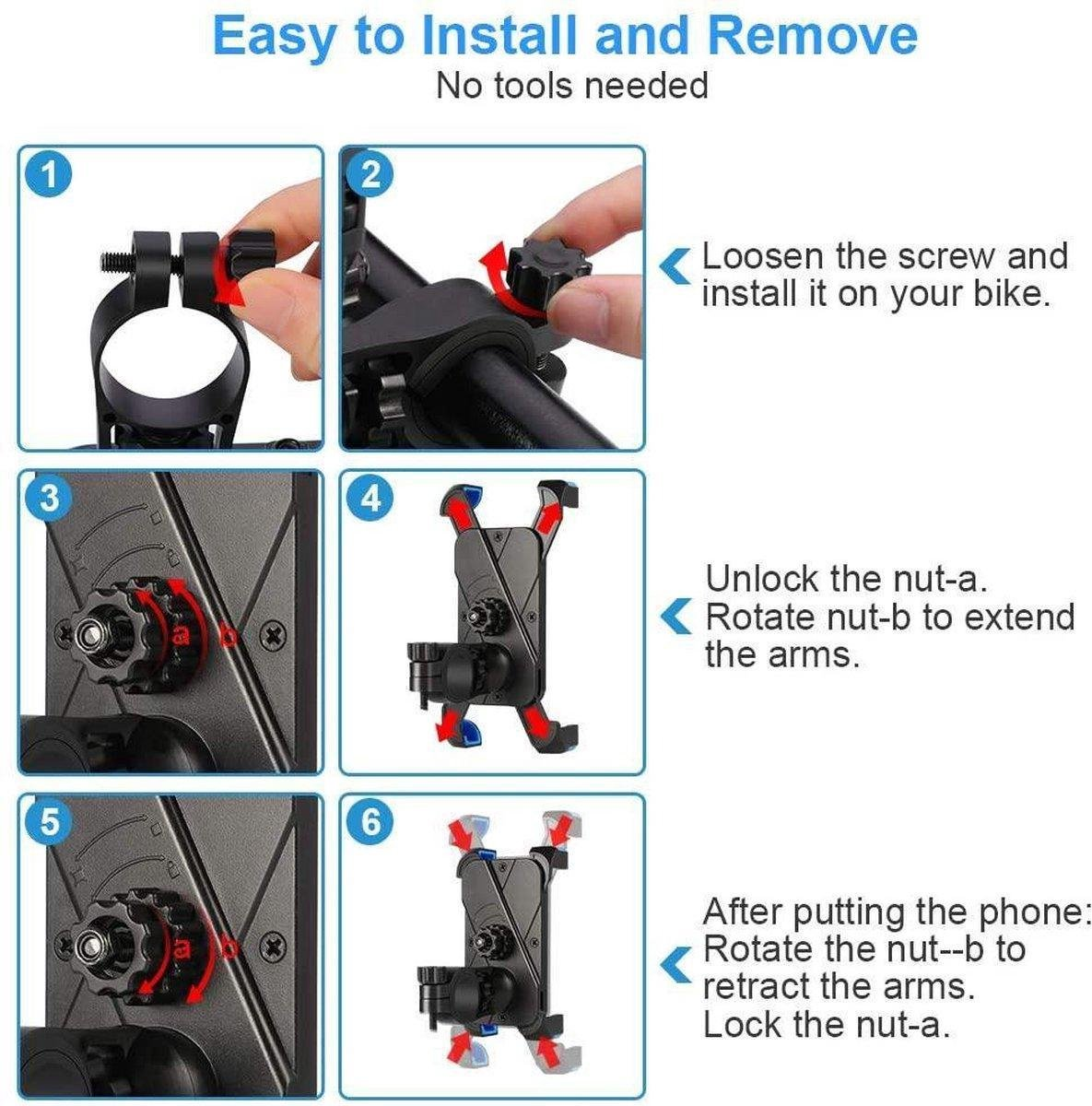 Fiets Telefoonhouder – 360° Draaibaar voor Mountainbikes en Standaard Fietsen