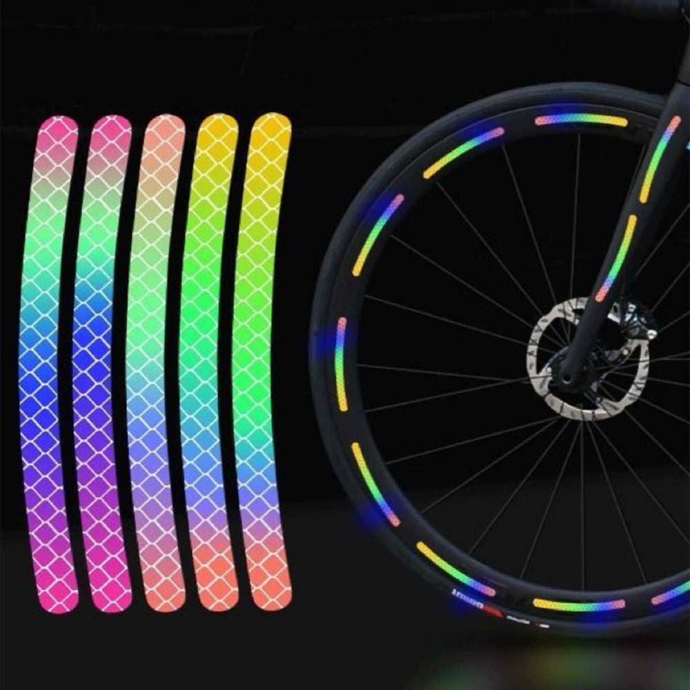 Autocollant réfléchissant multicolore pour jantes de vélo