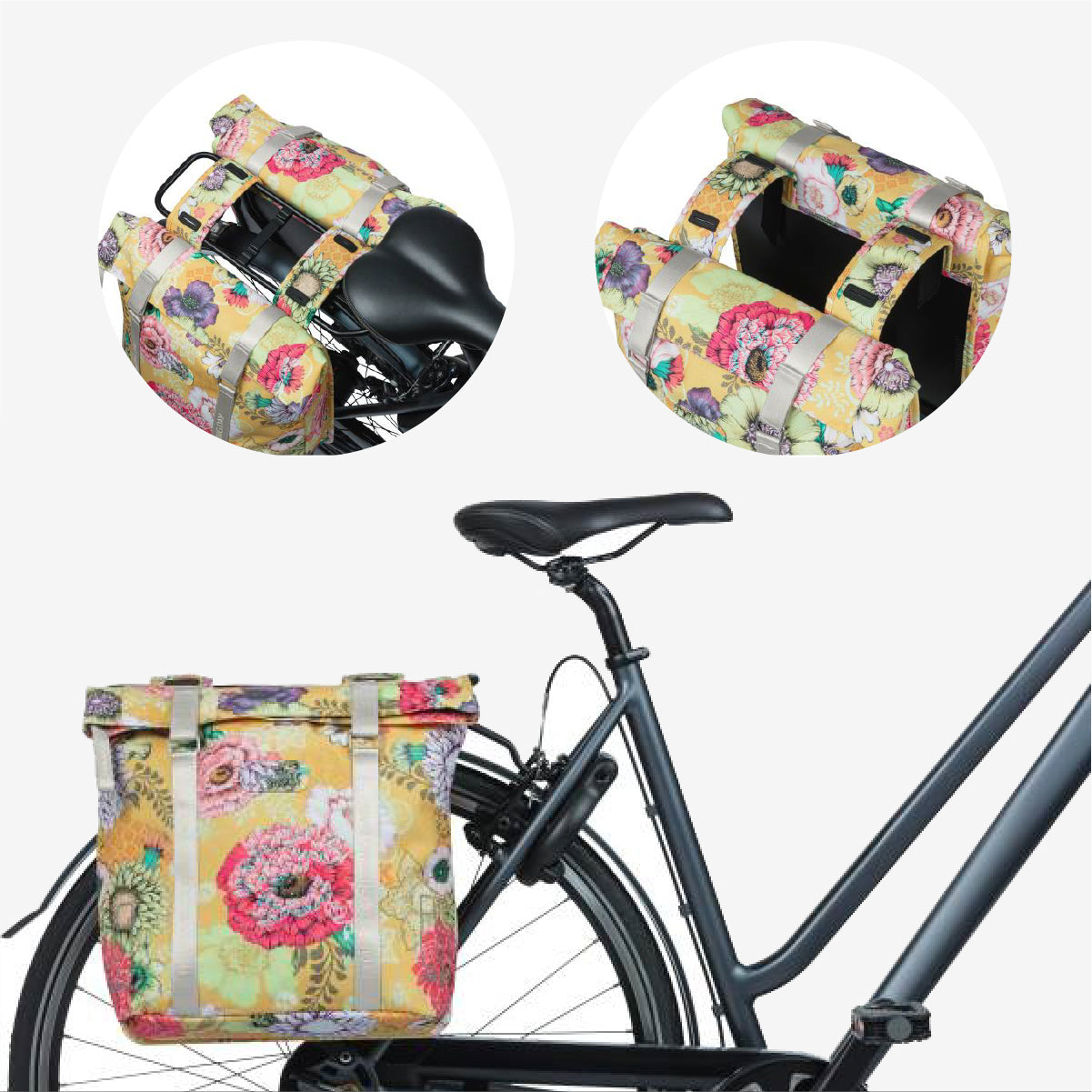 Basil Bloom Field Dubbele Fietstas 35L