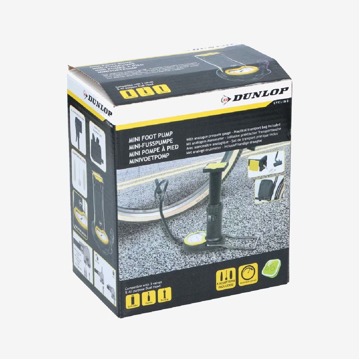 Dunlop Mini Fusspumpe - Fietspomp met Drukmeter