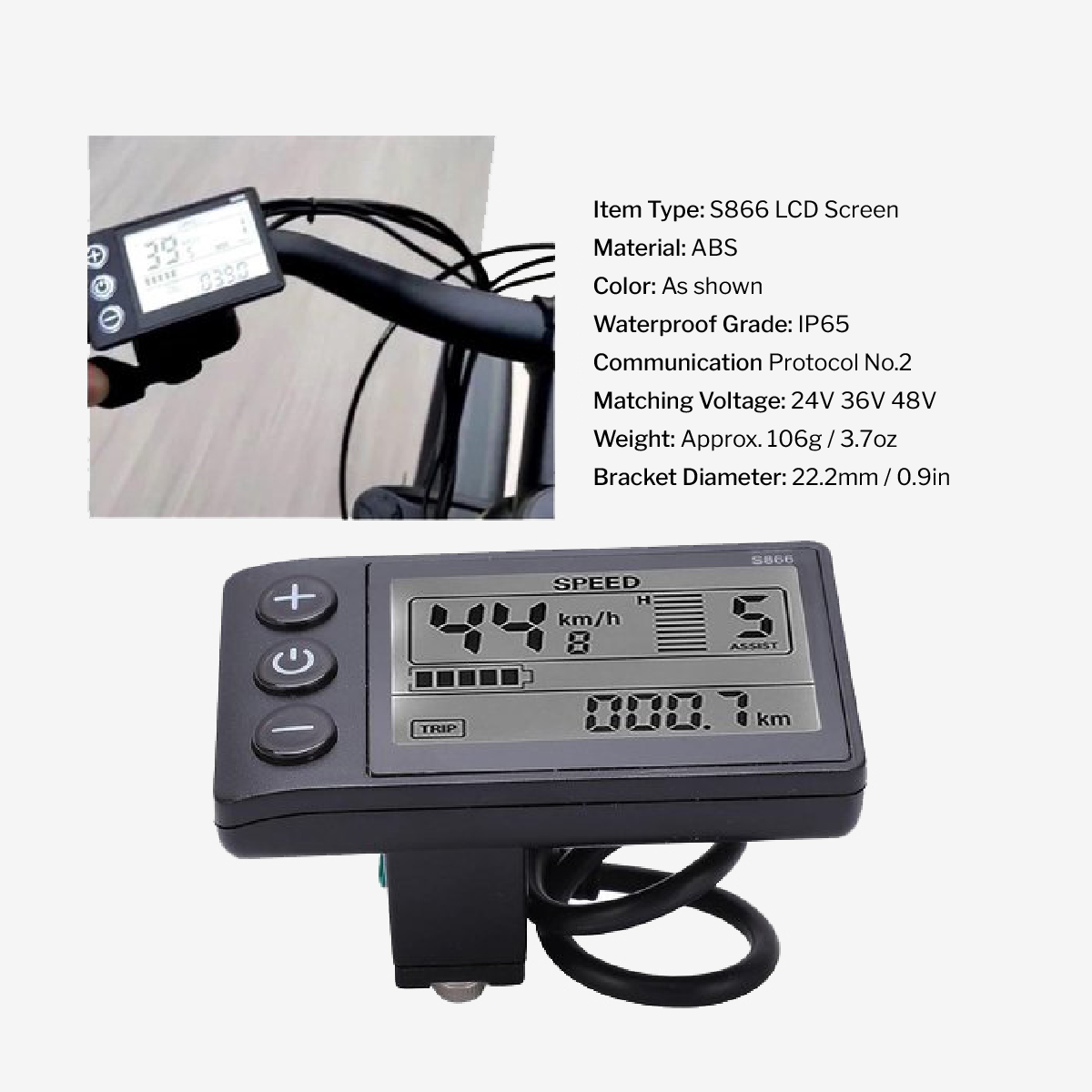 Electric Bike LCD Display Large Screen