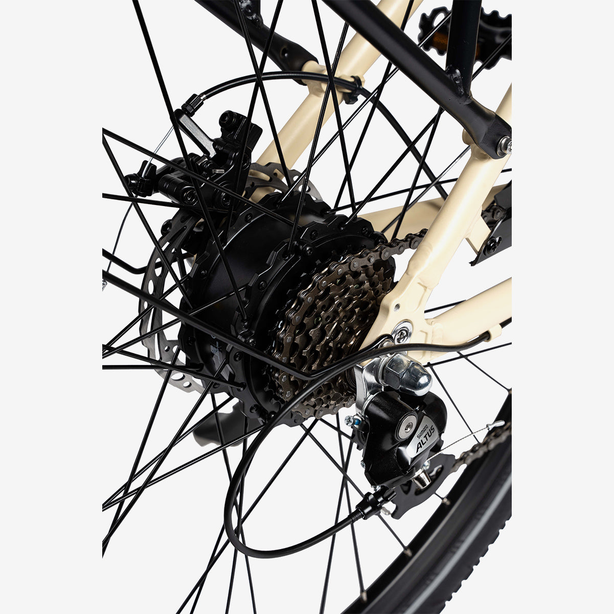 Maxtron Urban 7 Electric Bicycle Beige | 27.5×2.0 Inch Tires - 250W 36V 12.8Ah Battery