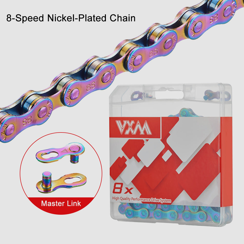 Chaîne de vélo 8 vitesses multicolore