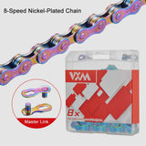 Chaîne de vélo 8 vitesses multicolore