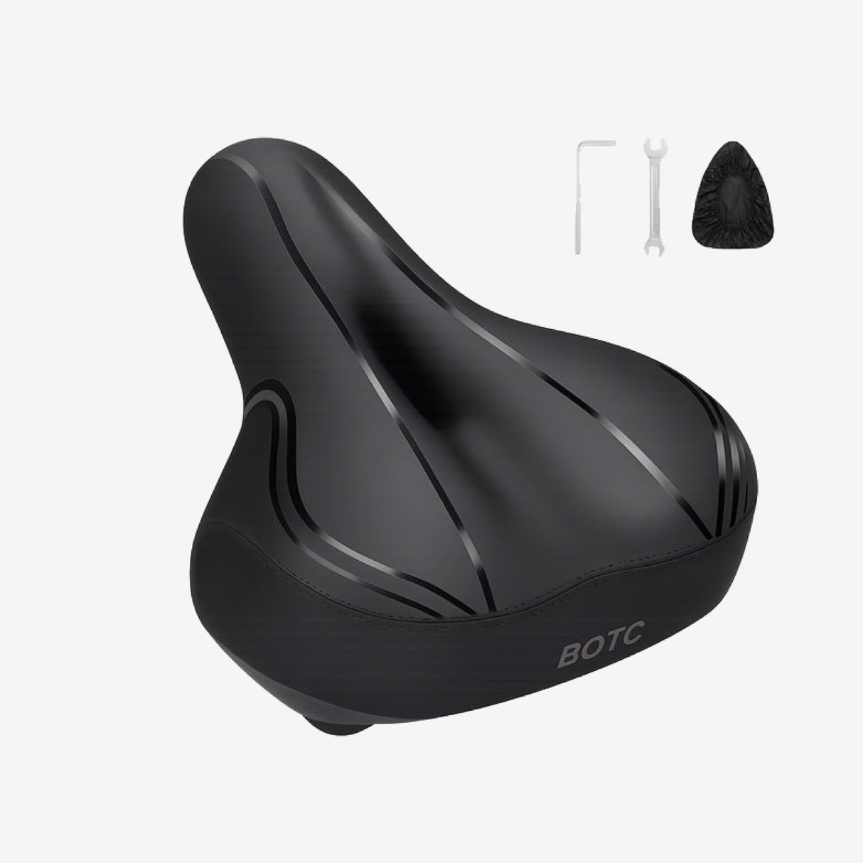 BOTC Comfort Fietszadel met Ventilatie & Zadelhoes