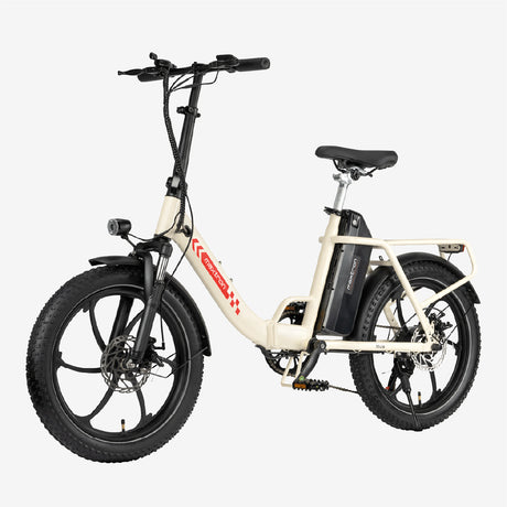 Maxtron Mule Elektrische Fiets Crème | Opvouwbare E-Bike met 20" x 3.0 Banden 250W 48V 20Ah Accu