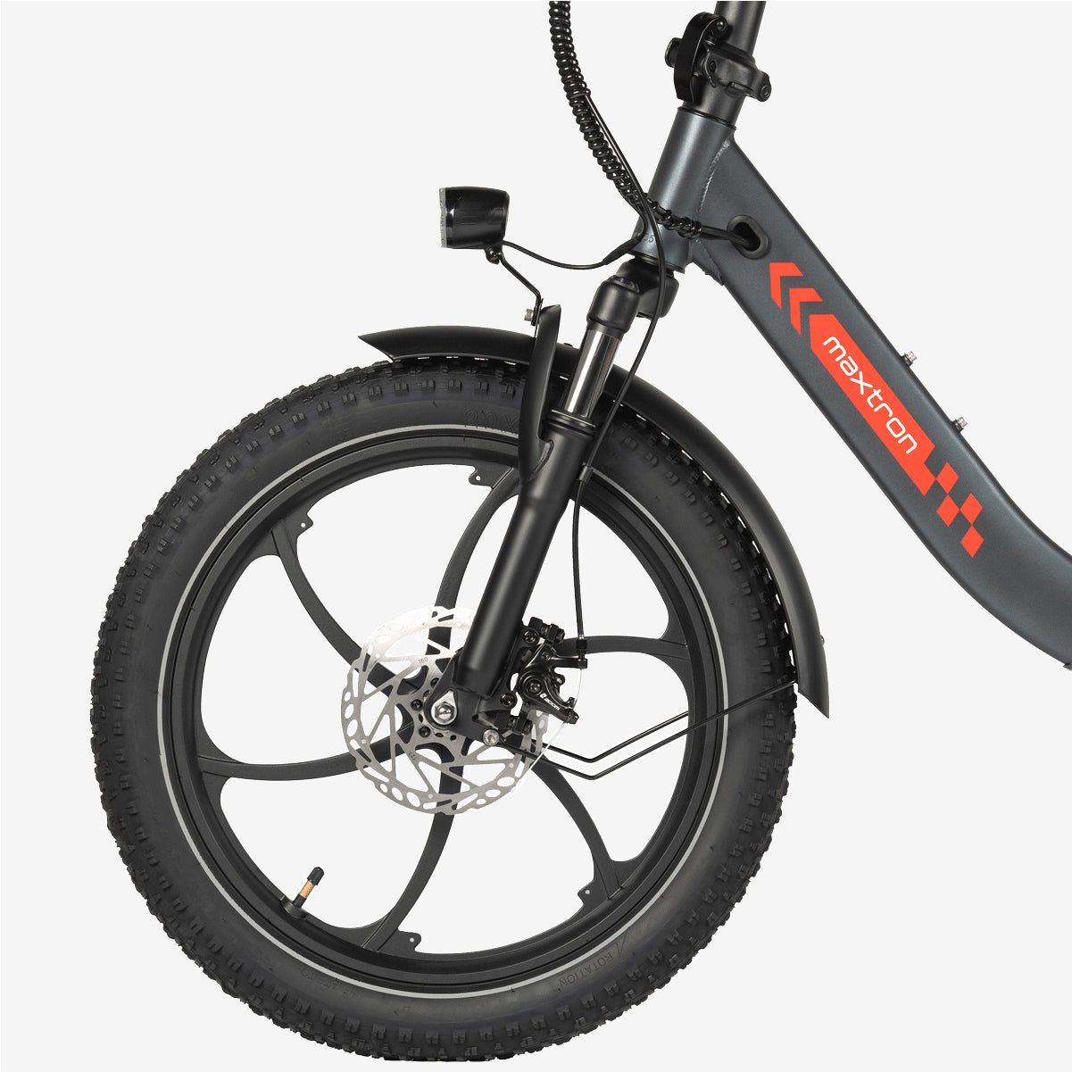 Maxtron Mule Electric Bicycle Grey | Folding E-Bike with 20" x 3.0 Tires 250W 48V 20Ah Battery