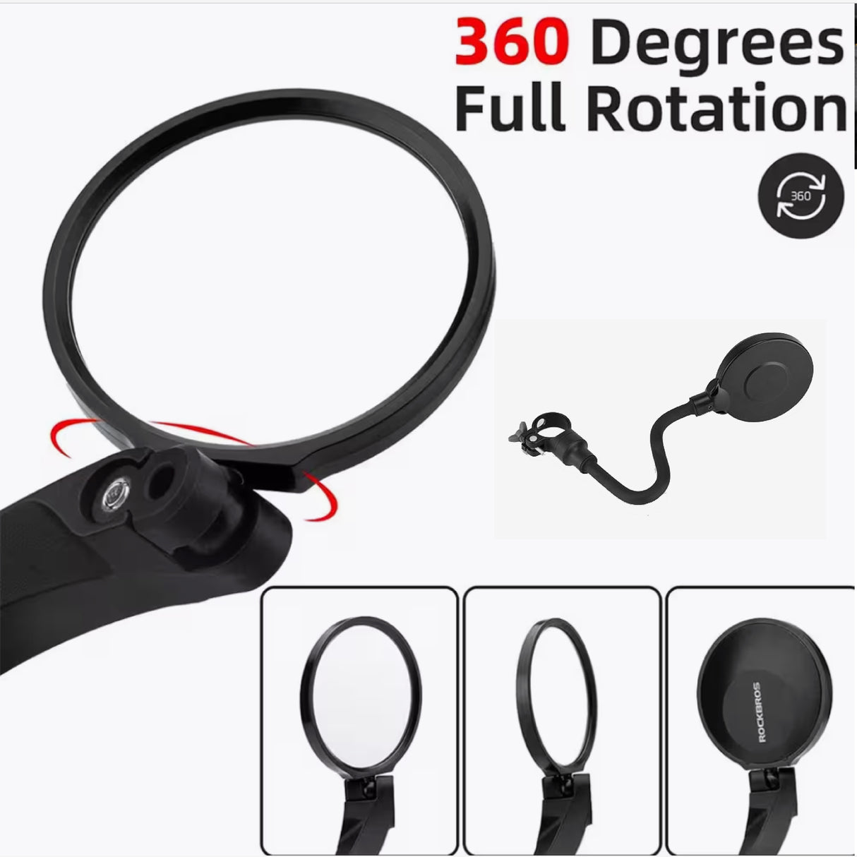 ROCKBROS Rockbros Linker Achterspiegel Fiets - Zwart