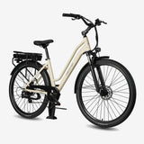 Maxtron Urban 7 Electric Bicycle Beige | 27.5×2.0 Inch Tires - 250W 36V 12.8Ah Battery