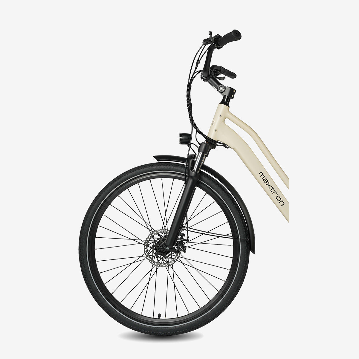 Maxtron Urban 7 Electric Bicycle Beige | 27.5×2.0 Inch Tires - 250W 36V 12.8Ah Battery
